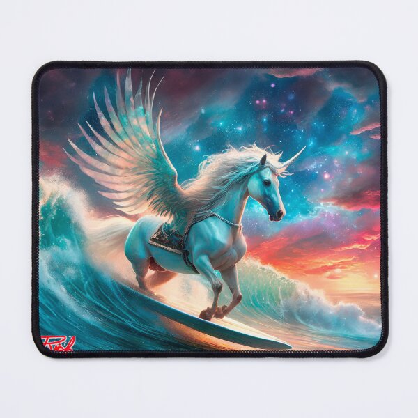 Item preview, "White Flying Horse Surfing the Galaxy" Design by Rich AMeN Gill designed and sold by RichAMeNGill.