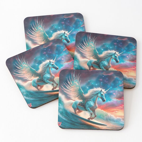 Item preview, "White Flying Horse Surfing the Galaxy" Design by Rich AMeN Gill  designed and sold by RichAMeNGill.