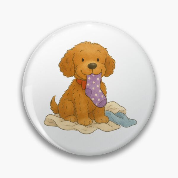 Item preview, Ted the Cockapoo with a sock designed and sold by Thale's Designs.