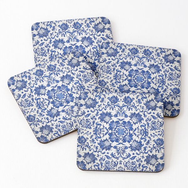 Item preview, Royal Blue Floral Portuguese Gorgeous Pattern designed and sold by GrinGalore.