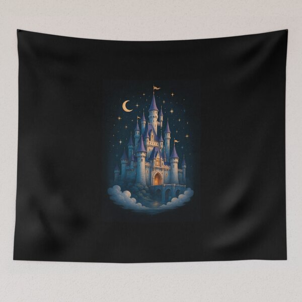 Item preview, Magical Dream Castle Under Starry Night Sky designed and sold by Amr Siam.