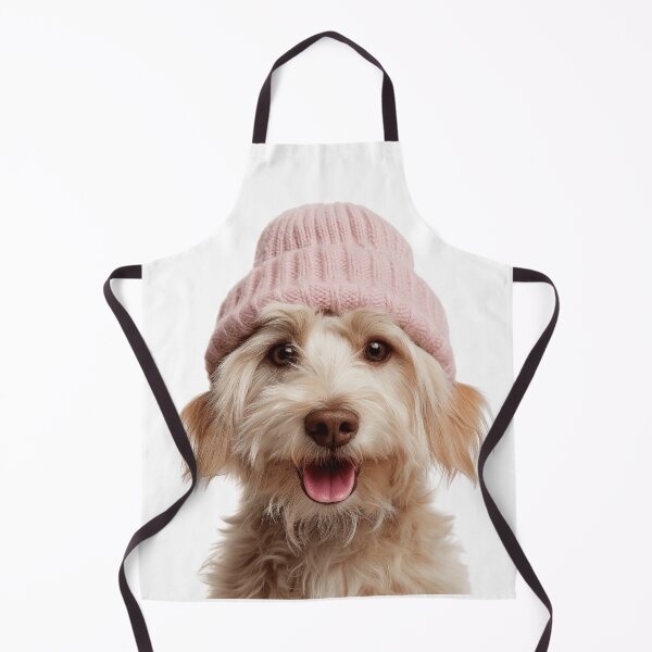 Item preview, Cozy Dandie Dinmont Terrier dog Wearing Pink Winter Hat Trendy Animal Fashion Artwork designed and sold by LazyOwlStore.