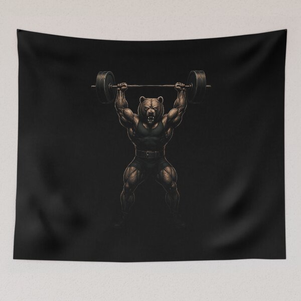 Item preview, Raging Power Bear – Dark Gym Strength Art designed and sold by NicoDesignArt.