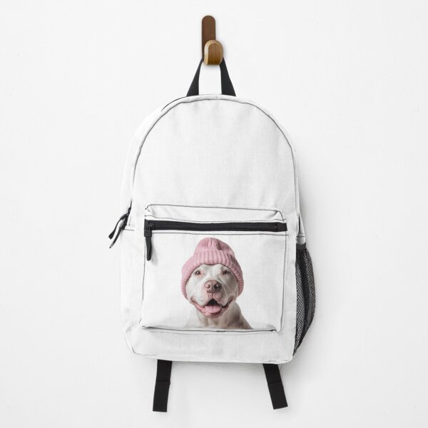 Item preview, Cozy Dogo Argentino dog Wearing Pink Winter Hat Trendy Animal Fashion Artwork designed and sold by LazyOwlStore.