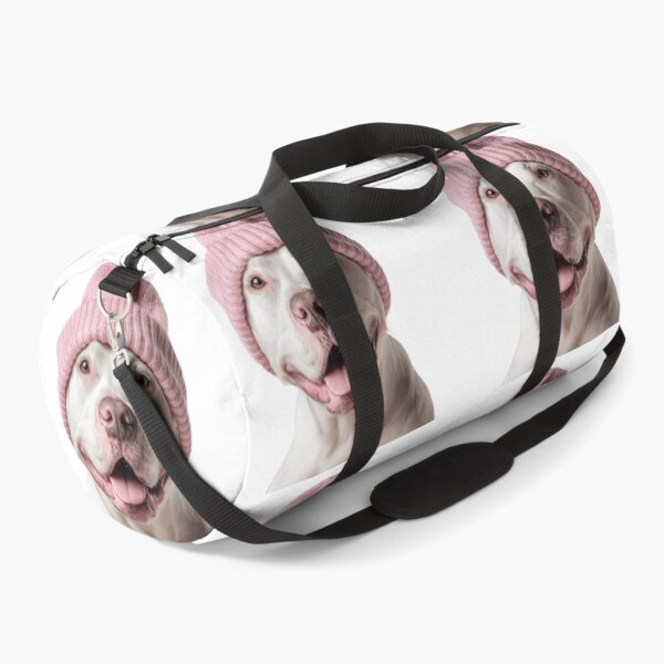 Item preview, Cozy Dogo Argentino dog Wearing Pink Winter Hat Trendy Animal Fashion Artwork designed and sold by LazyOwlStore.