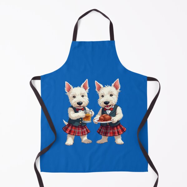 Item preview, West Highland White Terriers Celebrating Burns Night Cartoon Illustration designed and sold by taiche.