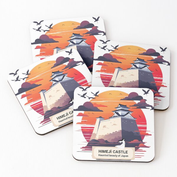 Item preview, Himeji Castle Sunset – Retro Japan Vector with Kimono Woman Silhouette designed and sold by LoliDesignShop.