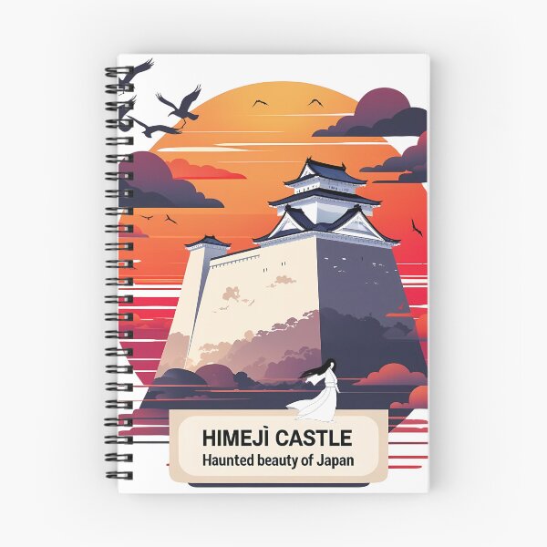Item preview, Himeji Castle Sunset – Retro Japan Vector with Kimono Woman Silhouette designed and sold by LoliDesignShop.