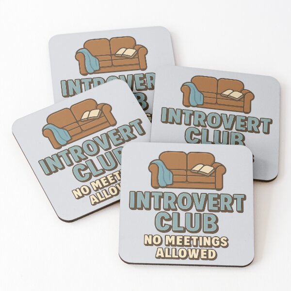 Item preview, Introvert Club — No Meetings Allowed - Cozy 3D Typography Design designed and sold by Diwakar-Designs.