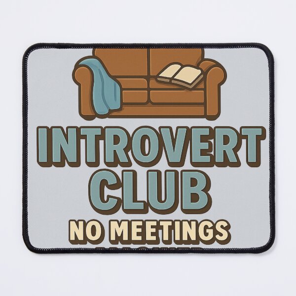 Item preview, Introvert Club — No Meetings Allowed - Cozy 3D Typography Design designed and sold by Diwakar-Designs.