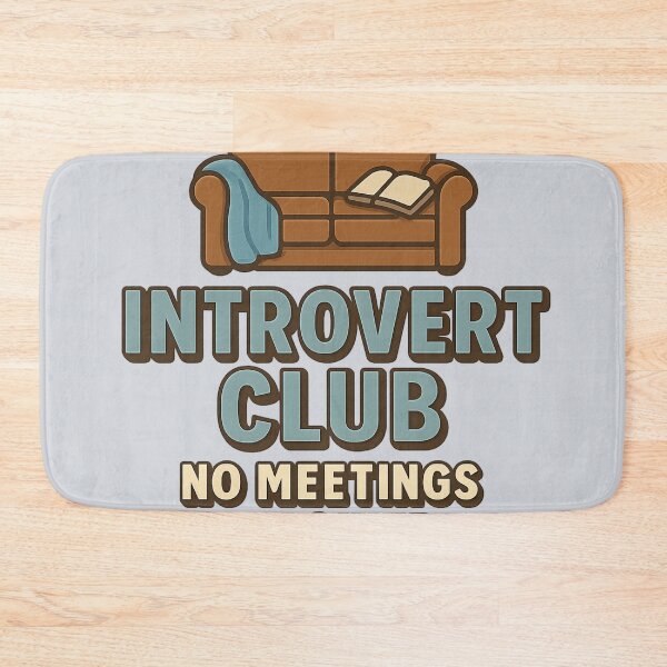 Item preview, Introvert Club — No Meetings Allowed - Cozy 3D Typography Design designed and sold by Diwakar-Designs.