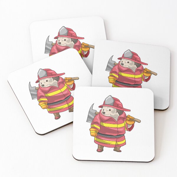 Item preview, Hedgehog Firefighter Axe Fire department designed and sold by Snabdesign84.