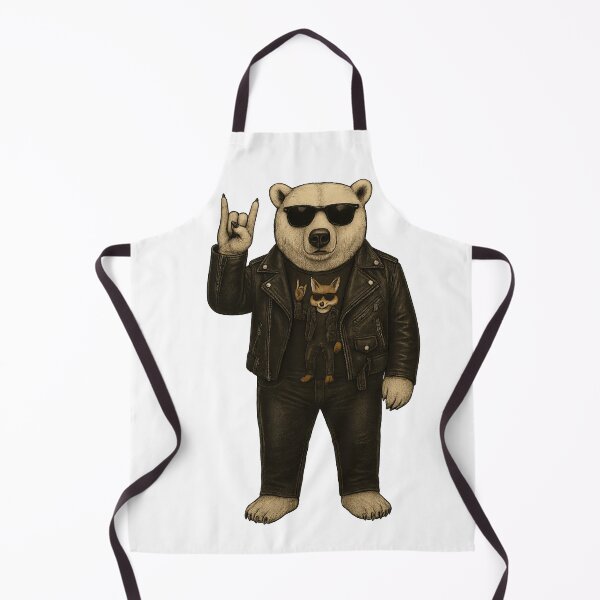 Item preview, Cool Rocker Bear in Leather Jacket Funny Animal Illustration designed and sold by Daagath.