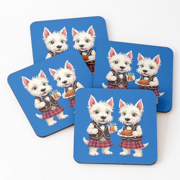 Item preview, West Highland White Terriers Celebrating Burns Night Fun designed and sold by taiche.