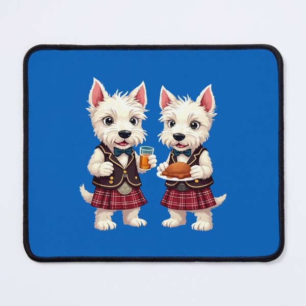 Item preview, West Highland White Terriers Celebrating Burns Night Fun designed and sold by taiche.