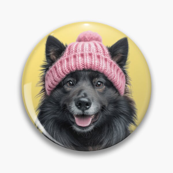 Item preview, Cozy Finnish Lapphund dog Wearing Pink Winter Hat Trendy Animal Fashion Artwork designed and sold by LazyOwlStore.