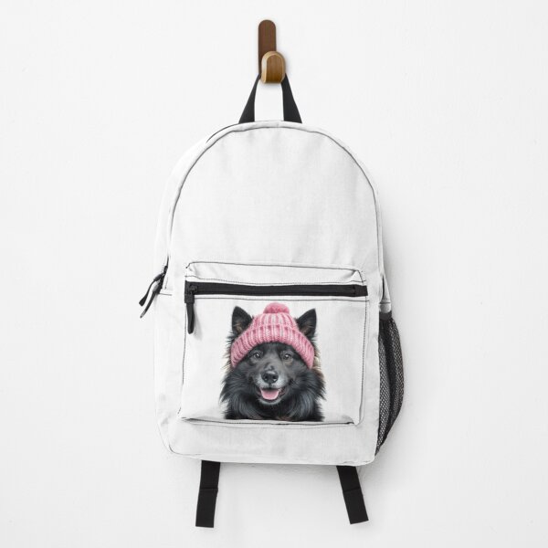 Item preview, Cozy Finnish Lapphund dog Wearing Pink Winter Hat Trendy Animal Fashion Artwork designed and sold by LazyOwlStore.