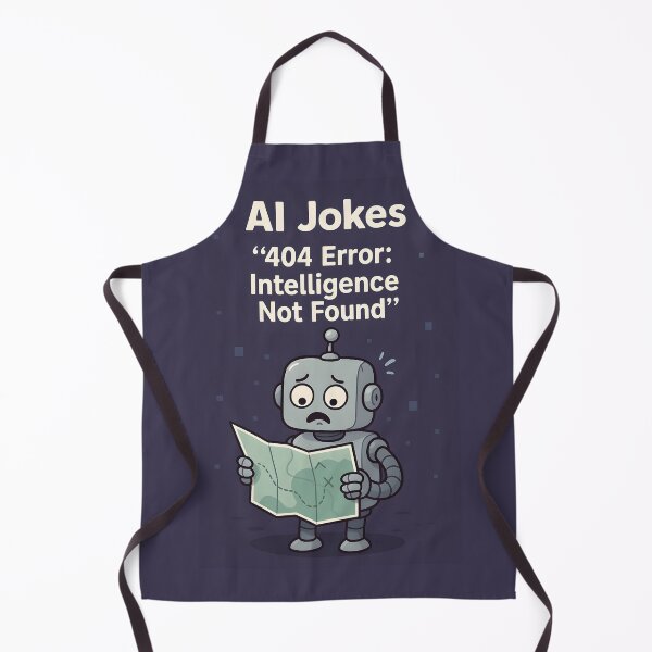 Item preview, AI Jokes – 404 Error: Intelligence Not Found Robot Meme designed and sold by VoidBloom Studio.