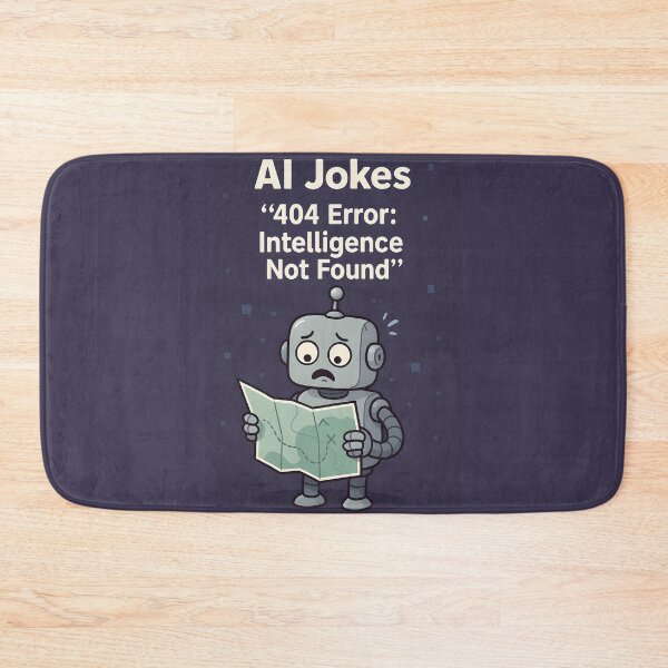 Item preview, AI Jokes – 404 Error: Intelligence Not Found Robot Meme designed and sold by VoidBloom Studio.