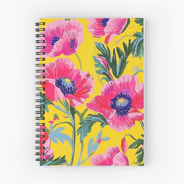 Artikelvorschau, Kräftiges rosa Blumenmuster auf gelbem Hintergrund entworfen und verkauft von Patricks-Art.