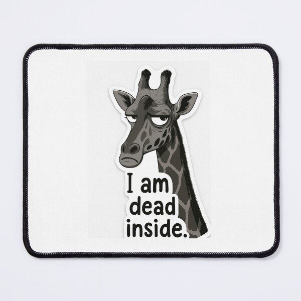 Item preview, Dead Inside Giraffe – Funny Moody Animal Sticker designed and sold by kaltoumkiki.