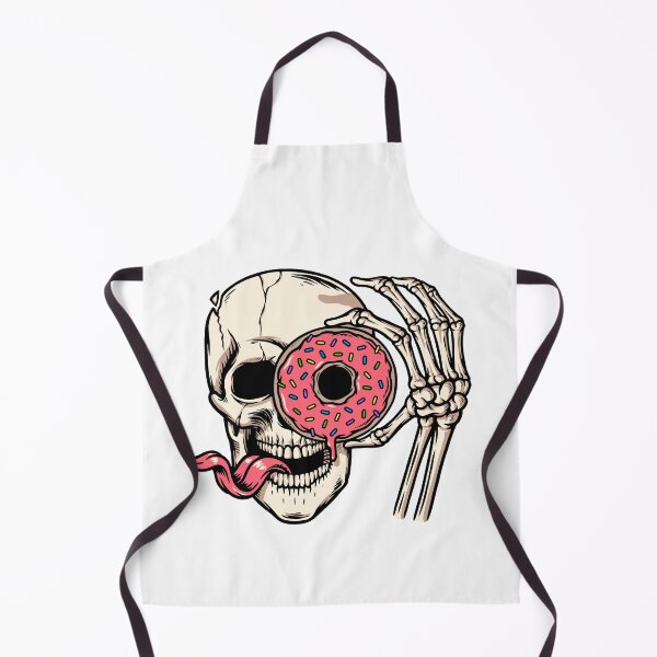 Item preview, Skull with Donut | Dark Humor Meets Sweet Cravings – Funny Gothic T-Shirt Design designed and sold by Zezeshop1.
