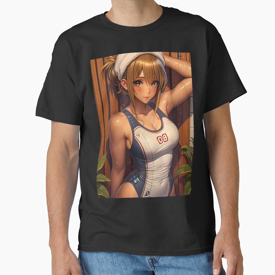 Silica Sword Art Online One Piece Swimsuit Scene Anime Girl Waifu Shine Moment Classic T-Shirt Theteepulse