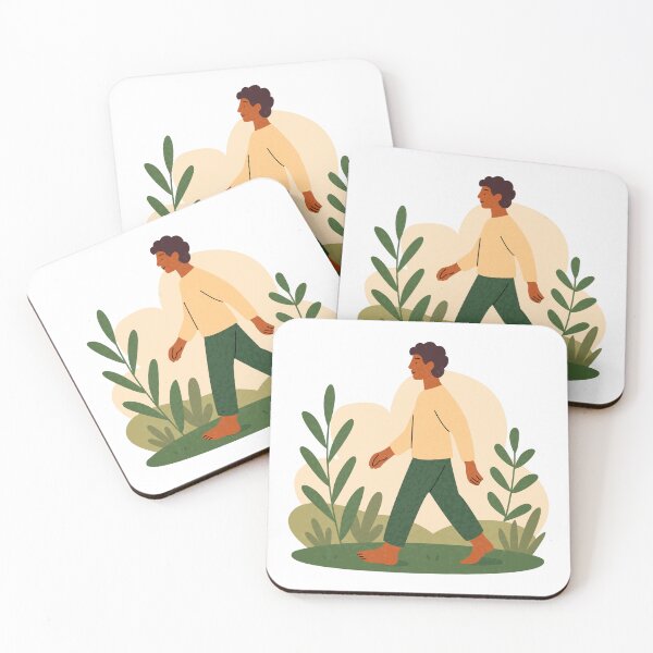 Item preview, Boy walks barefoot on the grass. People in nature. Boy on a walk. Cottagecore lifestyle. Digital Detox. Harmony with nature vibe. Slow living, relaxing designed and sold by CHERRY--SHOP.