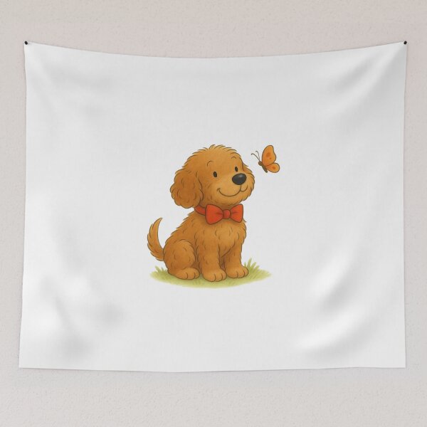 Item preview, Ted the Cockapoo meets a butterfly designed and sold by Thale's Designs.