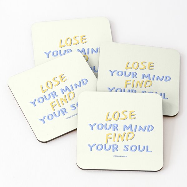 Item preview, Lose Your Mind, Find Your Soul – Minimalist Baby Blue & Lemon Typography Art designed and sold by SmolSummer.Homie.