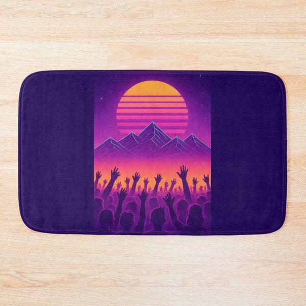 Item preview, Retro Sunset Festival – Neon Crowd and Synthwave Mountains designed and sold by VoidBloom Studio.