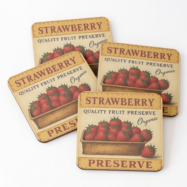 Item preview, Retro Strawberry Fruit Sticker Label designed and sold by Wordsmith-Wear.