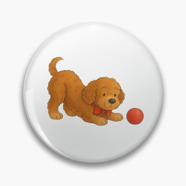 Item preview, Ted the Cockapoo with a red ball designed and sold by Thale's Designs.