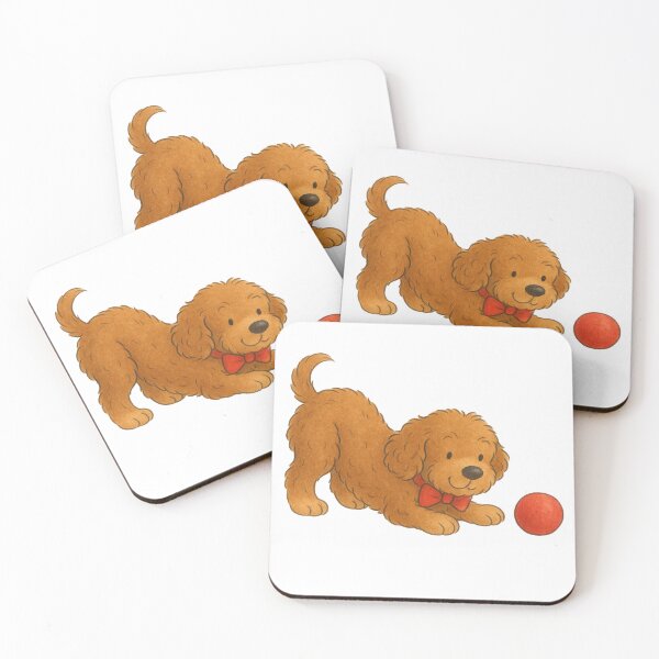 Item preview, Ted the Cockapoo with a red ball designed and sold by Thale's Designs.