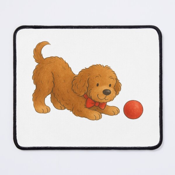 Item preview, Ted the Cockapoo with a red ball designed and sold by Thale's Designs.