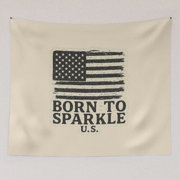 Item preview, Born to Sparkle – Vintage Grunge USA Flag Sticker designed and sold by NO PLAN B 'Club.