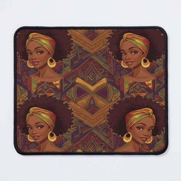 Item preview, African Woman Pattern – Afrocentric Headwrap Art on Tribal Background designed and sold by Afrobood.