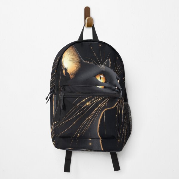 Item preview, Portrait Animal Black Cat With Glowing Whiskers Under Starry Night Sky designed and sold by mugonneazh.