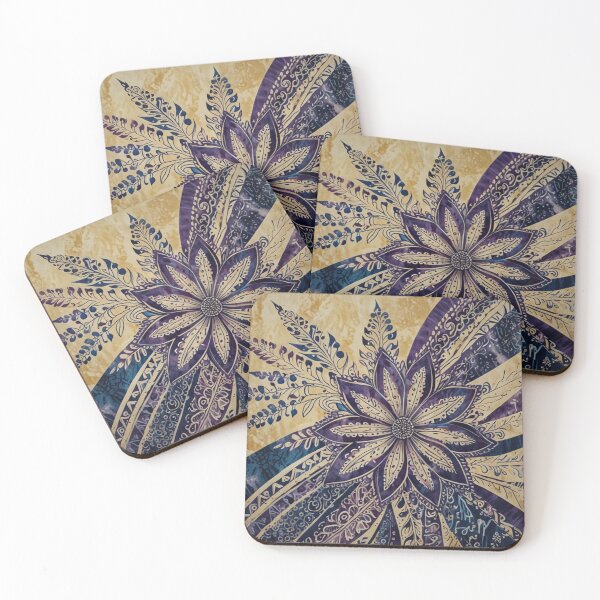 Item preview, Floral art purple blue designed and sold by In-Spirit24.