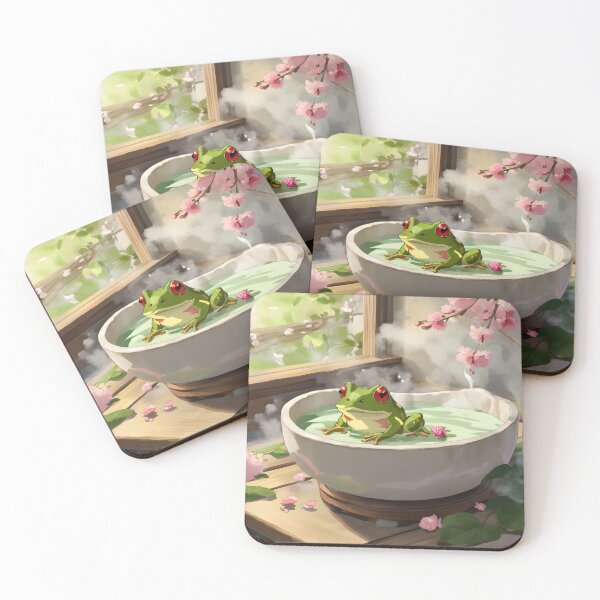 Item preview, Zen Frog Soak – Peaceful Japanese Bath Vibes designed and sold by Glitchart66.
