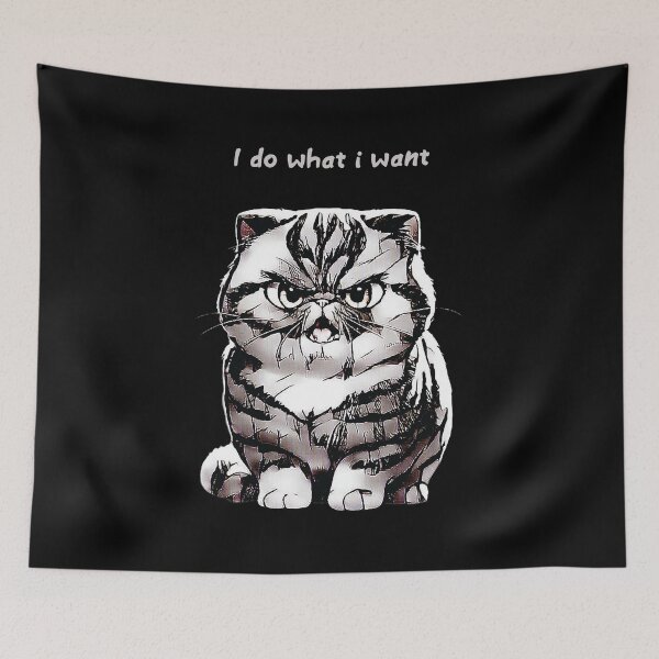 Item preview, I Do What I Want - Funny angry cat designed and sold by Scaryzz.