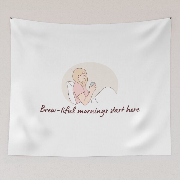 Item preview, Coffee Quote Pun Humor: Beautiful Mornings Start Here designed and sold by holaitssher.
