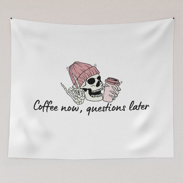 Item preview, Coffee Quote Pun Humor - Coffee Now, Questions Later designed and sold by holaitssher.
