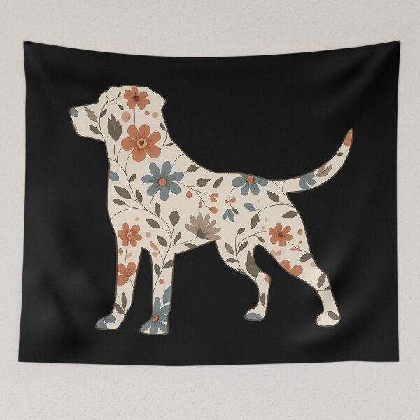 Item preview, Floral Retriever Dog Labrador Pet Art designed and sold by Blok45.