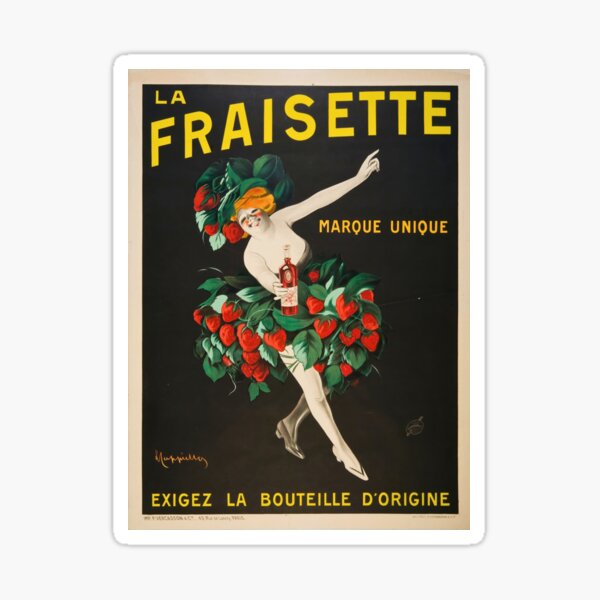 Item preview, La Fraisette Liquor Poster by Cappiello | Vintage French Alcohol Ad | Retro Bar Wall Art Print designed and sold by artofuniverse.