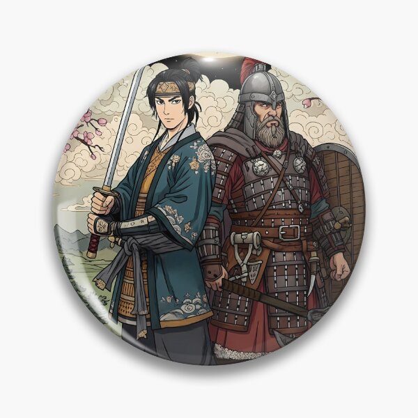 Item preview, East meets West - ancient Japanese and European themed tee design - Scythianshead design  designed and sold by Scythianshead .