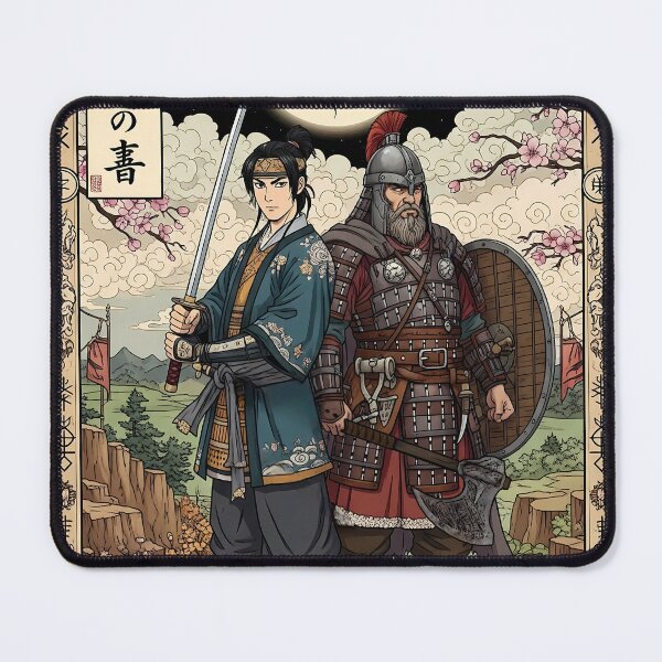 Item preview, East meets West - ancient Japanese and European themed tee design - Scythianshead design designed and sold by Scythianshead .