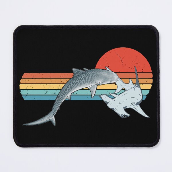 Item preview, Tiger Shark Hammerhead Shark Retro Sunset designed and sold by NicGrayGraphic.