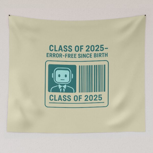 Item preview, Class of 2025 – Error-Free Since Birth Robot ID Badge Design designed and sold by VoidBloom Studio.
