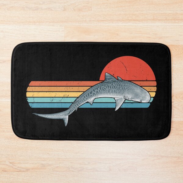 Artikelvorschau, Tigerhai Retro Sonnenuntergang entworfen und verkauft von NicGrayGraphic.
